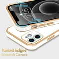 thumbnail image 4 of Compatible with iPhone 12 Case for Women Girls Cute Gold Heart Pattern Luxury Plating Soft TPU Silicone Shockproof Phone Case Protective Bumper Cover for iPhone 12(6.1 inch),White, 4 of 14