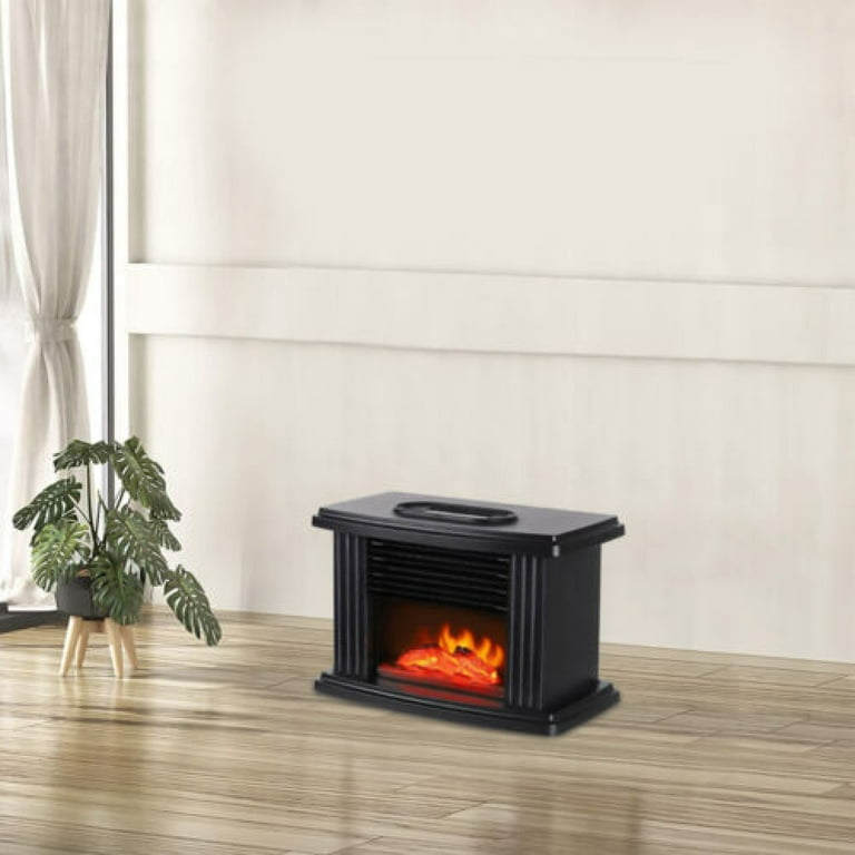 New 1000W Electric Fireplace Standing Space Heater Stove 3D Flame Log Burner
