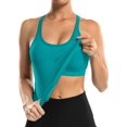 thumbnail image 3 of XINQIHANG Ribbed Workout Tank Tops for Women with Built in Bra Tight Racerback Scoop Neck Athletic Top, 3 of 7