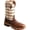 Brown, variant on Men's 12" Western Work Boot, Brown Elephant Print & Bone, 10 D