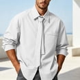 thumbnail image 2 of Zenithor Men's Long Sleeve Point Collar Shirts, Wrinkle-Resistant Button-Down Tops with Removable Tie, Smart Casual Business Dress Shirts, M-5XL, 2 of 9