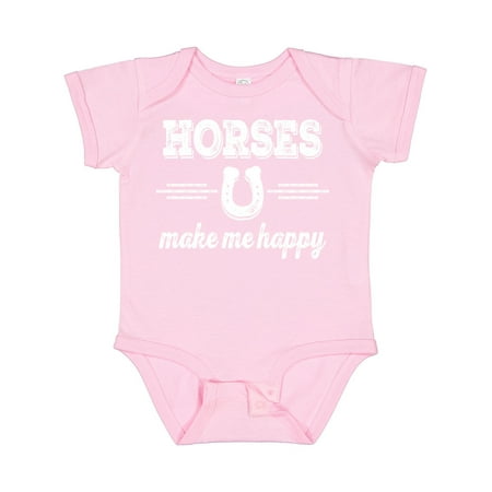 

Inktastic Horses Make Me Happy Gift Baby Boy or Baby Girl Bodysuit
