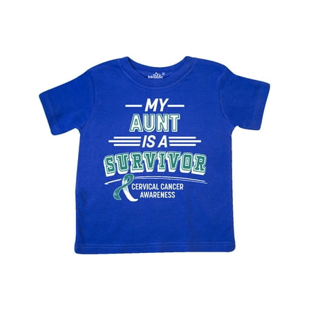 

Inktastic My Aunt is a Survivor Cervical Cancer Awareness Gift Toddler Boy or Toddler Girl T-Shirt
