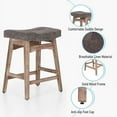 thumbnail image 5 of Sophia & William 24" Counter Height Bar Stools Saddle Bar Stools-Set of 2-Gray, 5 of 5