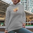 thumbnail image 2 of In All Things, Give Thanks with Fall or Autumn Leaves, Thanksgiving Day Art Merch Gift, Heather Grey Hooded Sweatshirt or Hoodie, Medium, 2 of 5