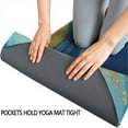 thumbnail image 3 of Blue Marble Gold Wave Pattern Hot Yoga Mat Towel Non Slip for Hot Yoga - Quick-Drying Yoga Mat Cover with 4 Corner Pockets with Travel Bag - Hot Yoga Towel Non Slip 74"x26", 3 of 6