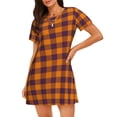 thumbnail image 1 of Xecao Chemise de Nuit Ample à Carreaux Buffalo pour Femmes Manches Courtes Décontractée Imprimée, 1 of 6
