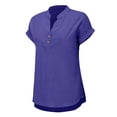 thumbnail image 6 of Blue Going Out Tops for Women Fashion Casual V Neck Button Short Sleeve T Shirt, 6 of 6