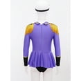 thumbnail image 4 of iiniim iiniim Kids Girls Leotard Long Sleeves Tassel Jumpsuit with Tie Party Purple 4, 4 of 7