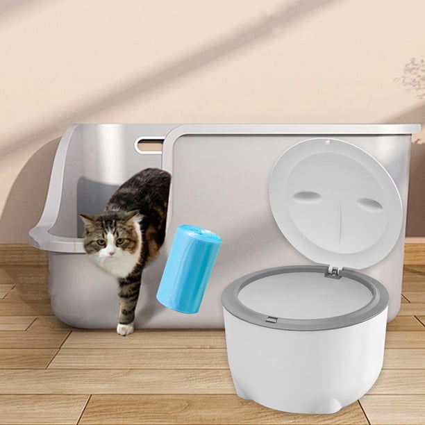 Papelera para gatos,Papelera de arena para gatos completamente cerrada con tapa grande,Contenedor de basura con capucha para gatos,limpieza de inodoros,arena para gatos,Cajas de arena