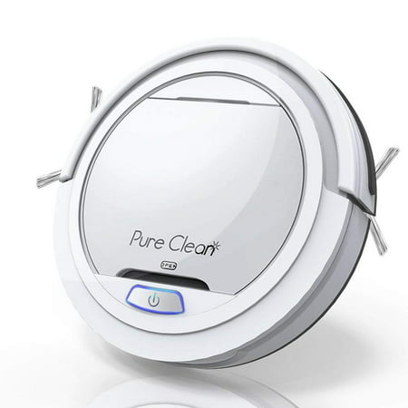 PureClean Automatic Robot Vacuum Cleaner - Bot Self Detects Stairs - HEPA Filter Pet Hair Allergies Friendly Robotic Auto Home Cleaning for Clean Carpet Hardwood