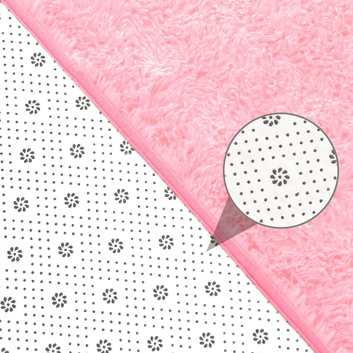 Lochas Soft Indoor Modern Area Rugs Fluffy Living Room Carpets for Children Bedroom Home Decor Nursery Rug 4' x 5.3', Pink