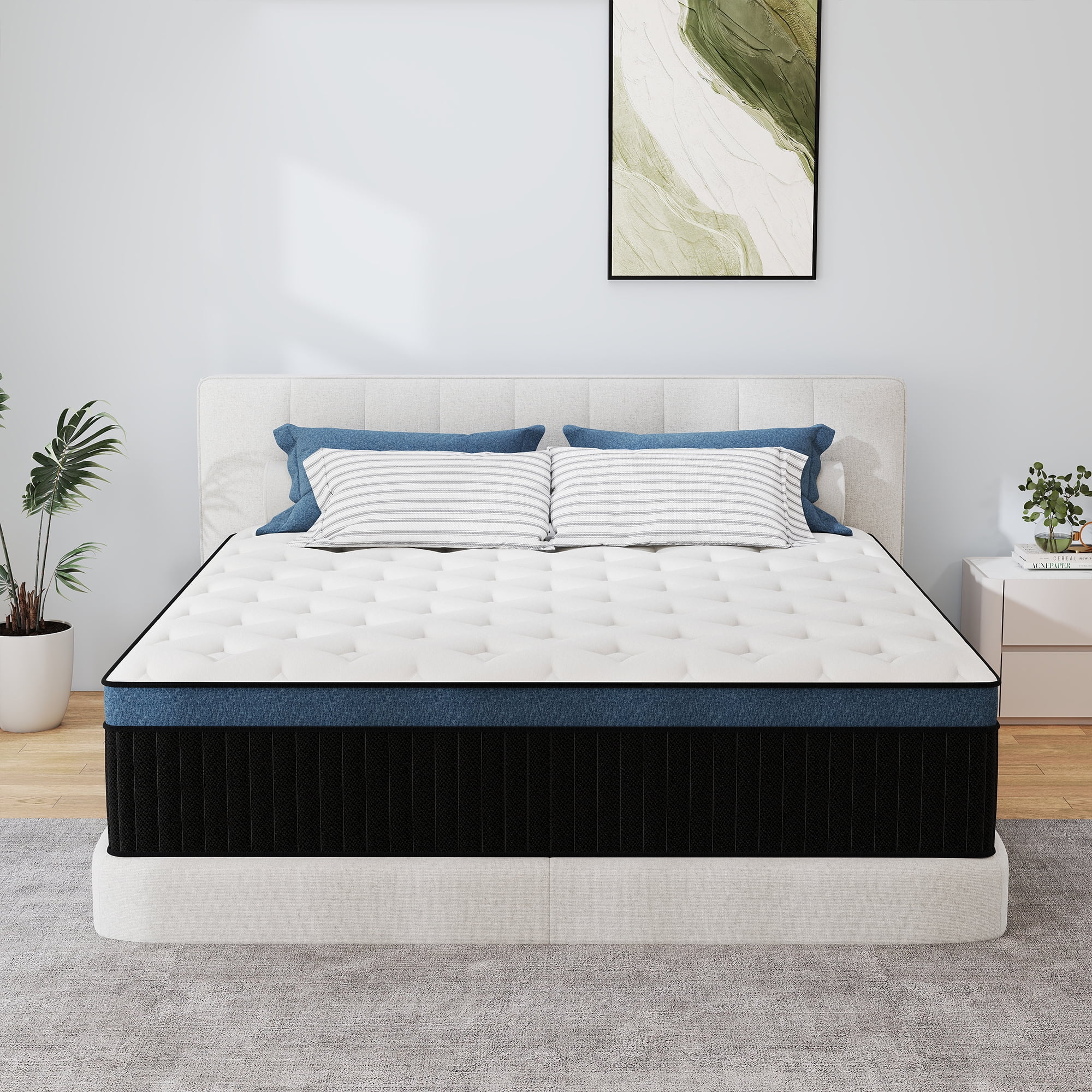 Yilicy 12 inch Full Mattress, Gel Memory Foam & Spring Hybrid Medium Comfort Mattress in a Box,Audlt