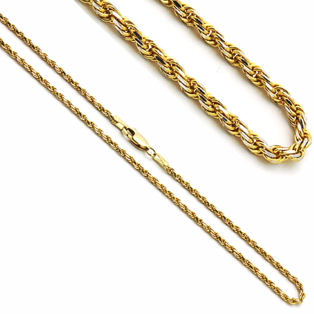 Pristine J 14K Two Tone Gold Rope Chain Necklaces Width 2mm Walmart