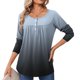 thumbnail image 1 of Neewe Women Tops Loose Fit Long Sleeve Round Neck Button T Shirts Business Casual Blouses Dressy Fall Fashion Work Clothes, 1 of 6