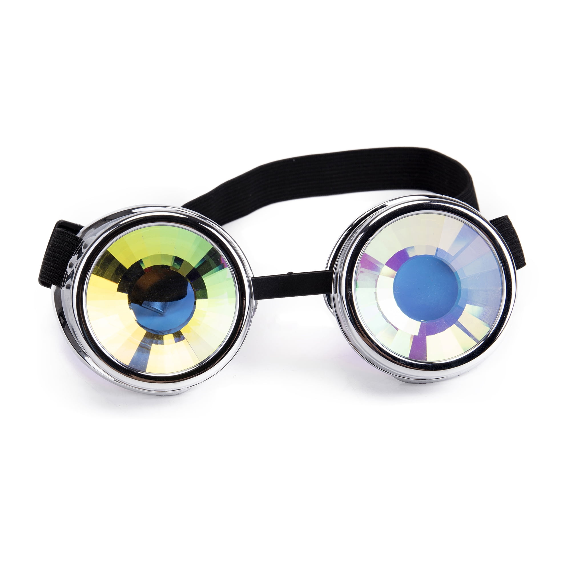 Cfgoggle Barbed Wire Led Light Steampunk Goggles Rainbow Kaleidoscope Sunglasses Special Lens 