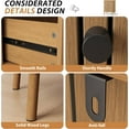 thumbnail image 5 of GarveeHome 6 Drawer Dresser, Horizontal Chests of Double Drawers for Bedroom, Mid Century Dresser with Black Handles and Wooden Legs, Storage Drawer Organizer for Closet, Hallway, Entryway, Natural, 5 of 7