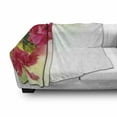 thumbnail image 3 of Floral Soft Flannel Fleece Blanket, Hibiscus Flower Florets Buds Leaf Essence Fragrance Blossoms Garden Image, Cozy Plush for Indoor and Outdoor Use, 50" x 60", Hot Pink Fern Green, by Ambesonne, 3 of 6