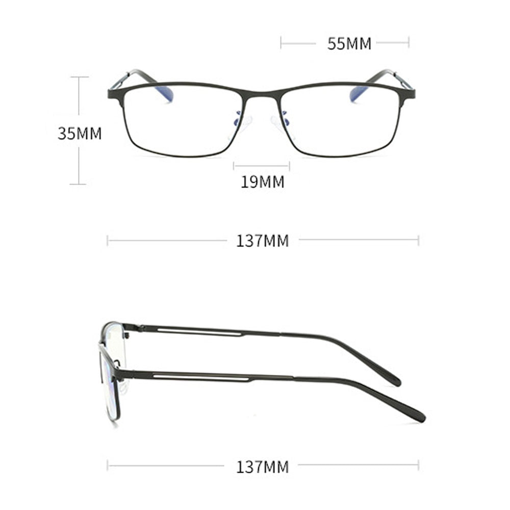 3 Pairs of Men Anti-Blue Light Blue Presbyopic Glasses Metal Reading Glasses, Women Business Classic Rimmed Rectangle Stainless Steel Readers +1,50