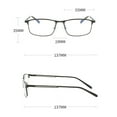 thumbnail image 4 of Men Anti-Blue Light Gunmetal Presbyopic Glasses Metal Reading Glasses, Women Business Classic Rimmed Rectangle Stainless Steel Readers +2,00, 4 of 4