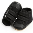 thumbnail image 6 of Baby Boys Girl Lace Up Leather Sneakers Soft Rubber Sole Infant Moccasins Newborn Oxford Loafers Rubber Sole Anti-Slip Toddler Wedding Uniform Dress Shoes 0-18 Months, 6 of 7