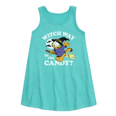 

Garfield - Witch Way To The Candy - Toddler and Youth Girls A-line Dress