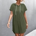 thumbnail image 2 of Patlollav Womens Summer Dresses Short Sleeve Bandage Casual Hat Solid Mini Dress, 2 of 6