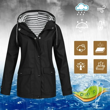 TTHXQING Light Jackets for Women Outdoor Waterproof Windproof Windbreaker Jacket Zipper Autumn/Winter Foul Weather Gear Raincoat Women’s Rain Jacket
