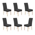 thumbnail image 1 of Deconovo - Funda de silla de comedor de punto jacquard, elástica, lavable y extraíble, de licra, para banquetes, juego de 6, color negro, 1 of 8