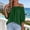 Army Green, variant on Women's Off Shoulder Blouse Elegant Ruffle 3/4 Puff Sleeve Tops Casual Loose Pleated Boho Vacasion Shirts