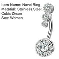 thumbnail image 3 of Ayyufe Women Belly Button Rings Round Cubic Zirconia Barbell Stud Body Piercing Belly Navel Ring for Women Body Piercing, 3 of 6