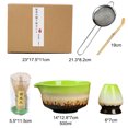 thumbnail image 4 of Matcha Whisk Set, Matcha Bowl with Spout, Matcha Whisk and Holder, Bamboo Matcha Scoop and Stainless Sifter - 5 Pcs Jade Green Matcha Kit for Matcha Lover, 4 of 5