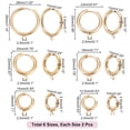 thumbnail image 3 of 1box 12pcs 6 Size 201 Stainless Steel Huggie Hoop Earring Findings with Horizontal Loop and 316 Surgical Stainless Steel Pins golden 16~29x13.5~26x2.5~3mm Hole: 2.5mm Pin: 1mm 2pcs/size, 3 of 6