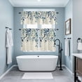 thumbnail image 3 of Blue Teal Eucalyptus Leaves Kitchen Curtains Sets for Windows 24 Inch Length, Watercolor Vintage Botanical Rod Pocket Window Treatments Tier Curtains and Valances Set for Bedroom/Bathroom, 3 of 8