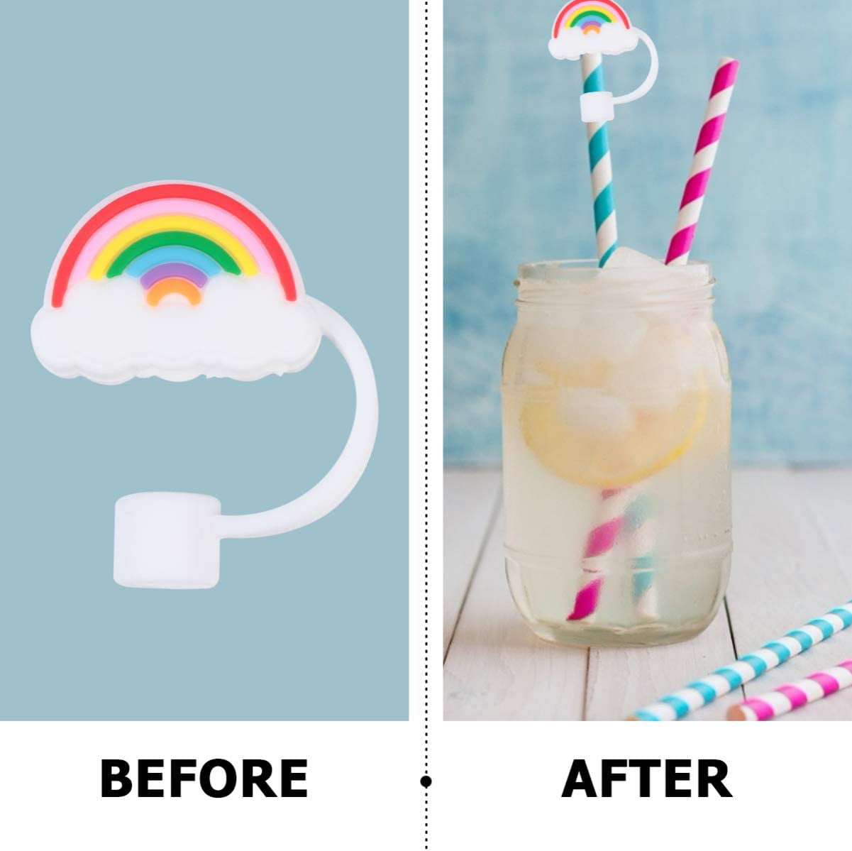 CHILDWEET Cute Straw Toppers 2pcs Straw Cap Straw Covers Cap Drinking Straw  Cover Cocktail Straw Decor Silicone Straw Protectors Silicone Straw Tips