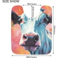 thumbnail image 3 of Dreamtimes Toiletry Mat Painting Cow with Tag Print, Luxury U-Shaped Toilet Rug, Soft Contour Mat for Bathroom Floor, Non-Slip Absorbent Bath Carpet, Dry Quickly, Machine Washable, 24"X20", 3 of 4