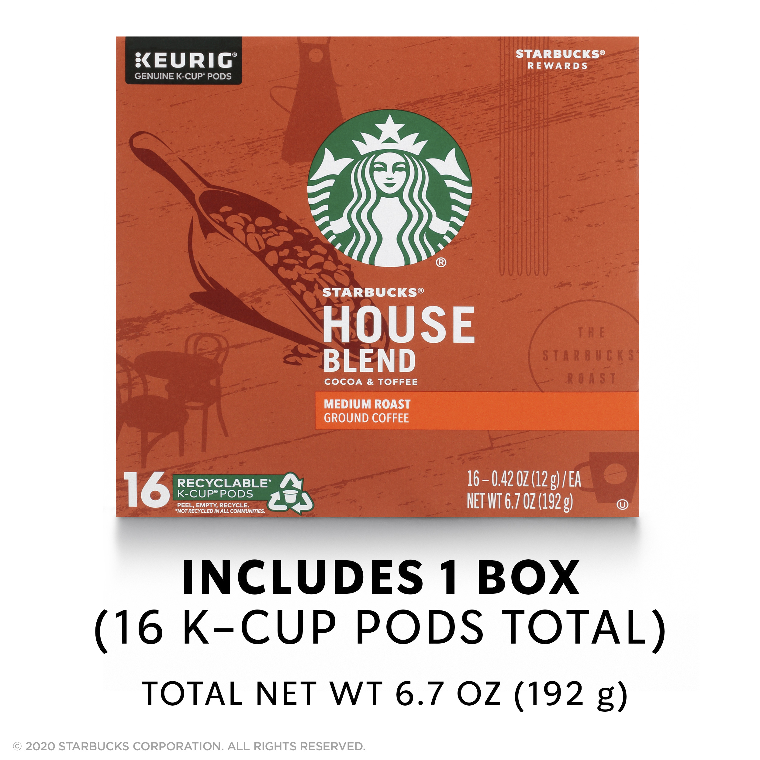Starbucks Medium Roast K-Cup Coffee Pods — House Blend for Keurig Brewers — 1 box (16 pods) - image 4 of 6