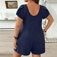 thumbnail image 4 of zbxnLI Womens Summer Rompers Casual Loose Short Sleeve Jumpsuits with Pockets Women's Clothes, 4 of 5