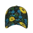 thumbnail image 2 of Kdxio Unisex Sunflowers And Blue Flower Pattern Baseball Cap Unisex Washed Classic Adjustable Hat, 2 of 8