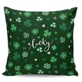 thumbnail image 2 of Lucky Ireland Throw Pillow Covers, Soft Pillowcases with Invisible Zipper, St. Patrick's Day Spring Shamrock Green Decorative Square Pillow Cushion Covers for Living Room Couch Sofa Bed 16x16 Inches, 2 of 8