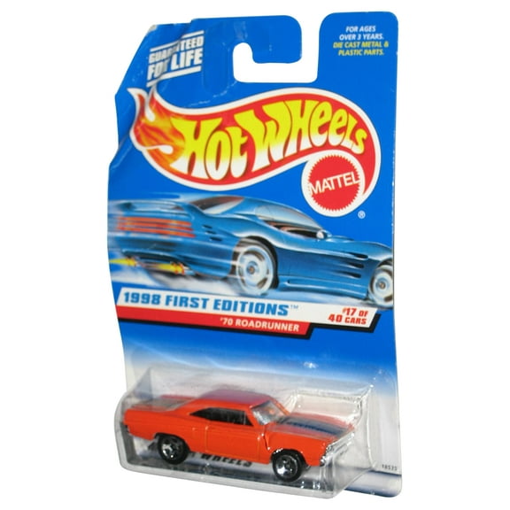 Hot Wheels 1998 First Editions Orange '70 Roadrunner Toy Car 17/40 - (Card Wear)
