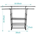 3 Tiers Double Rails Hanging Garment Rack on Wheels with Bottom Shelves