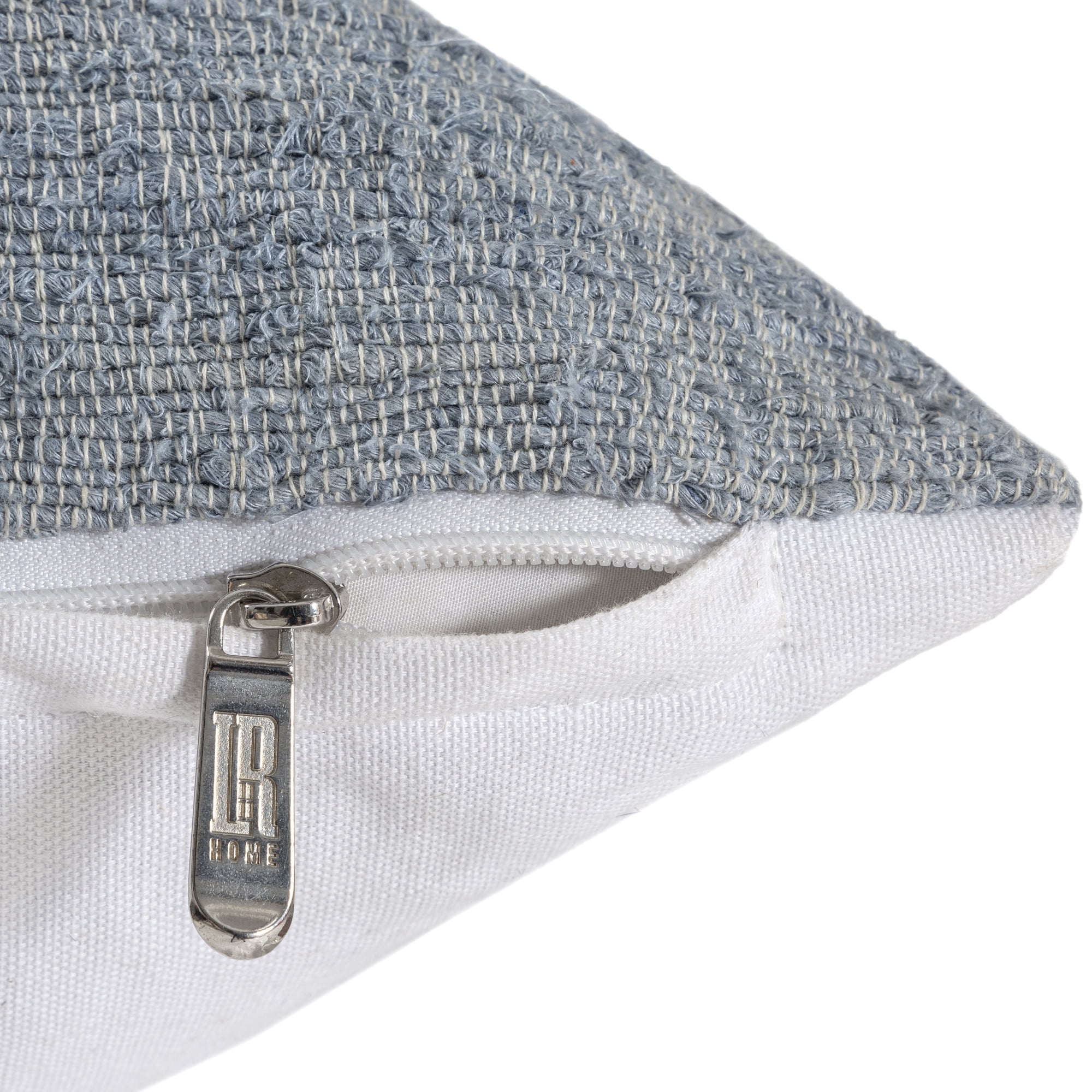 Harlow Hill Irving 24" x 24" Striped Linen Blend Adult Decorative Throw Pillow Cover, Blue/Ivory