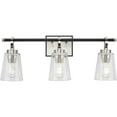 thumbnail image 3 of Cassell Collection Three-Light Brushed Nickel Matte Black Luxe Industrial Bath & Vanity Light, 3 of 13