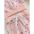 thumbnail image 5 of Bmnmsl Toddler Girls 3PCS Pants Sets Long Sleeve Floral Tops Drawstring Pants Headband Sets, 5 of 6