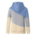 thumbnail image 3 of Dyfzdhu Hoodies for Women Sleeve Casual Hoodie Splice Contrast Long Sweatshirt Solid Strap Tops & Sweatshirts, 3 of 3