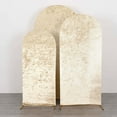 thumbnail image 2 of Efavormart Set of 3 Champagne Crushed Velvet Chiara Wedding Arch Covers For Round Top Backdrop Stands - 5ft, 6ft, 7ft, 2 of 5