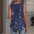 thumbnail image 6 of Kixjoy Tank Tops for Women Loose Fit V Neck Tank Tops Sleeveless Fashion Pleated Tunic Tops Summer Basic Casual Soft Shirts for Women, Blue XXL, 6 of 6