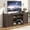 Brown without Fireplace, variant on ANPOO 75''Farmhouse Fireplace TV Stand for 80''/85'' TV, Entertainment Center with 36'' Electric Fireplace, Power Outlet & Fluted Sliding Barn Doors, Media Console with Storage for Living Room