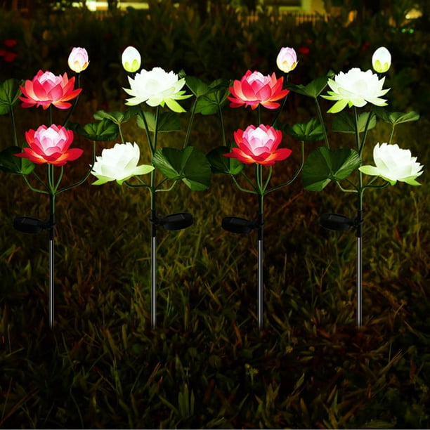 Solar Garden Lights Outdoor - Pack de dos luces impermeables LED para estacas para jardines, patios y caminos
